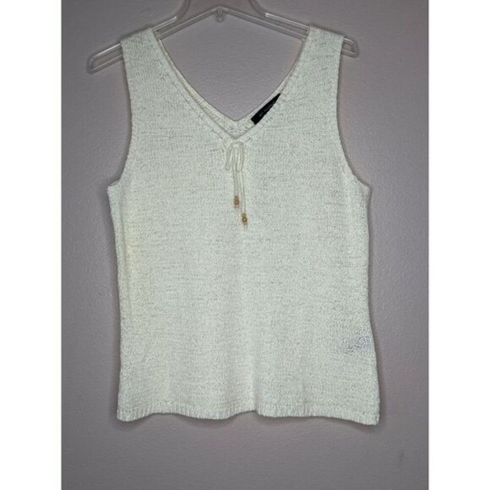 AS Fusion Knit‎ Sleeveless Tank Top Sweater Vest Textured Cotton Blend XL Y2K